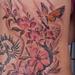 Tattoos - Brush Painted Color Butterflies and Flowers - 58100